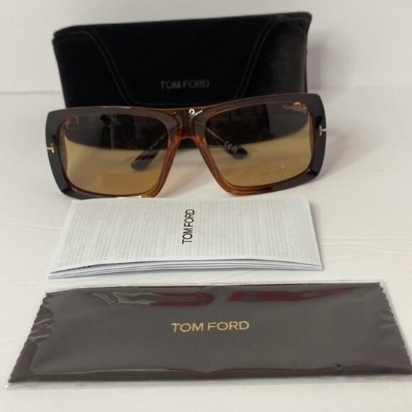 Authentic- New Tom Ford TF733 Brown Gino Sunglasses - Picture 11 of 14